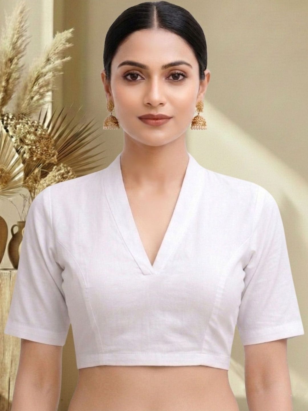 Thevasa Solid Saree Blouse