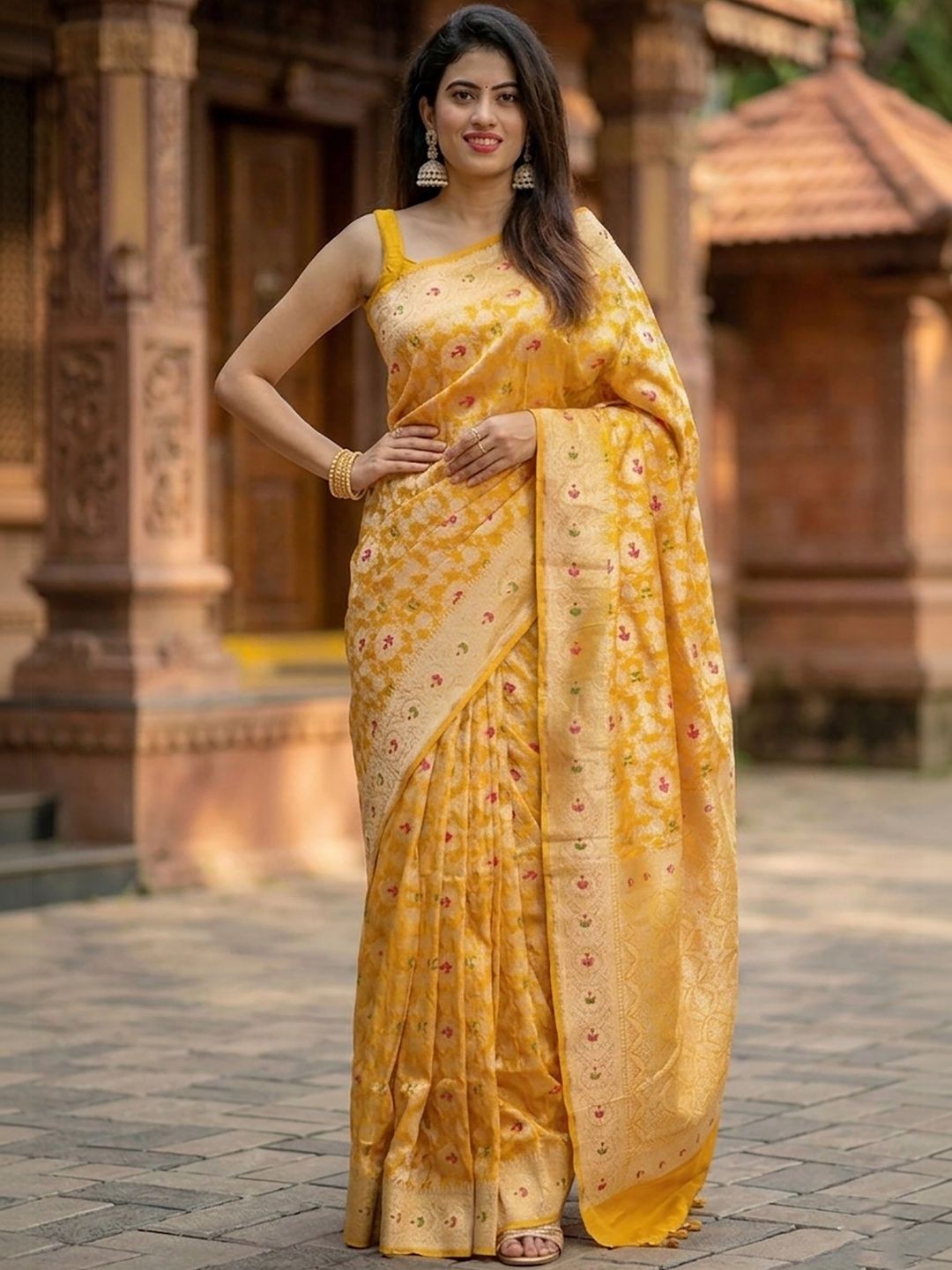 KALINI Silk Blend Designer Banarasi Saree