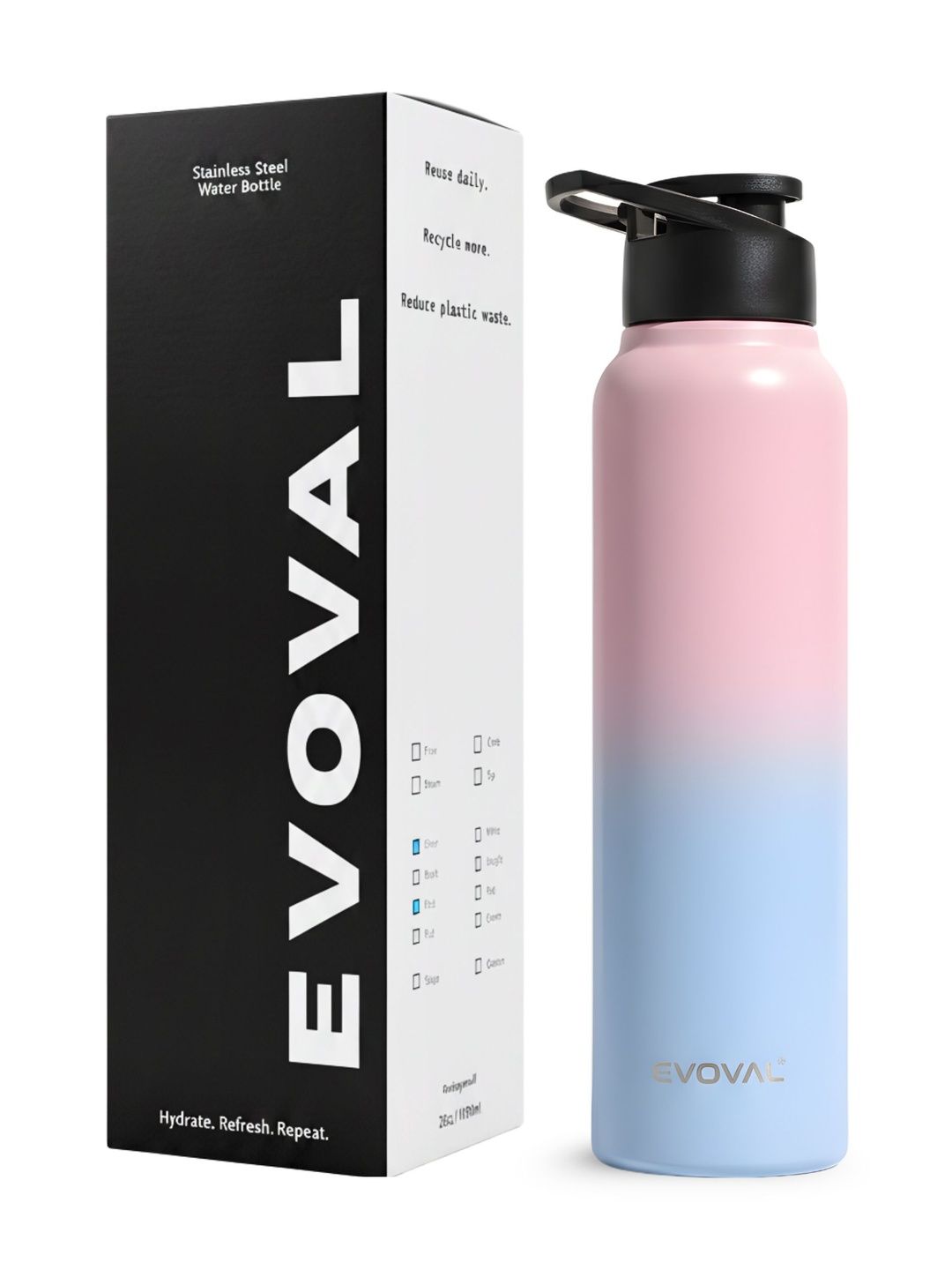 Buy Evoval Pink Single Stainless Steel Single Wall Vacuum Water Bottle -  - Home for Unisex
