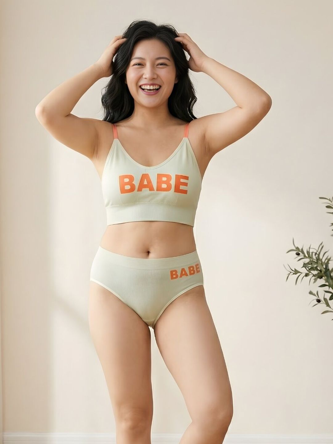 Stem Rope Lightly Padded Lingerie Set SR_Bra&Panty_BABE_SeaGreen_28