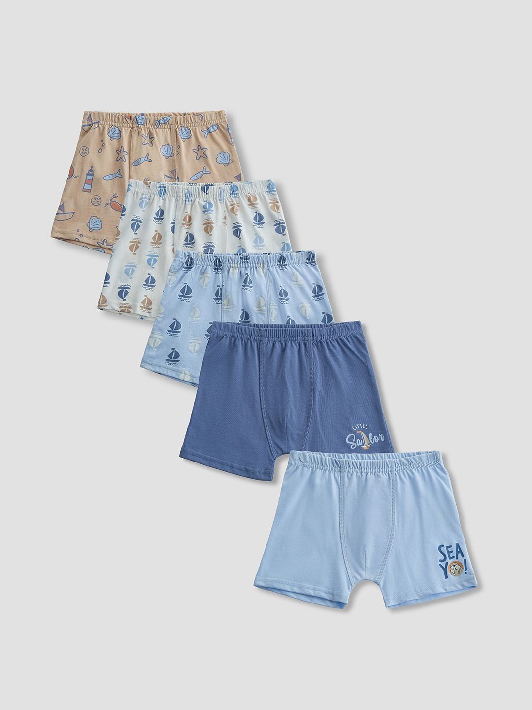 Juniors by Babyshop Pack of 5 Assorted Printed Cotton Boxers