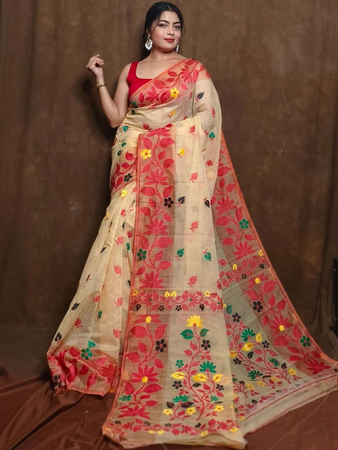 Basana Saree Kuthir Silk Cotton Jamdani Sarees