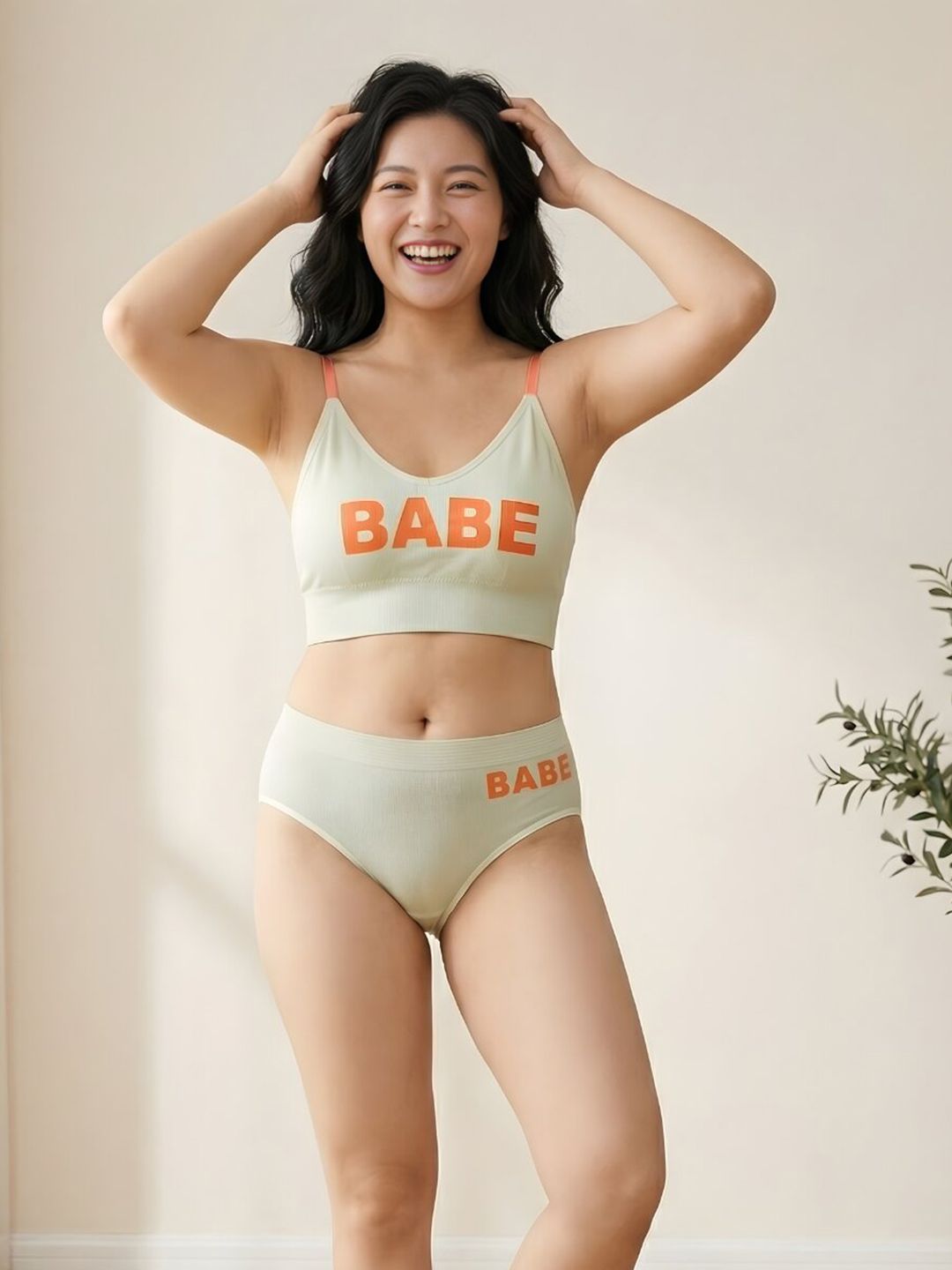 Lugo Printed Lightly Padded Lingerie Set VANumber - Bra&Panty_BABE_SeaGreen_28