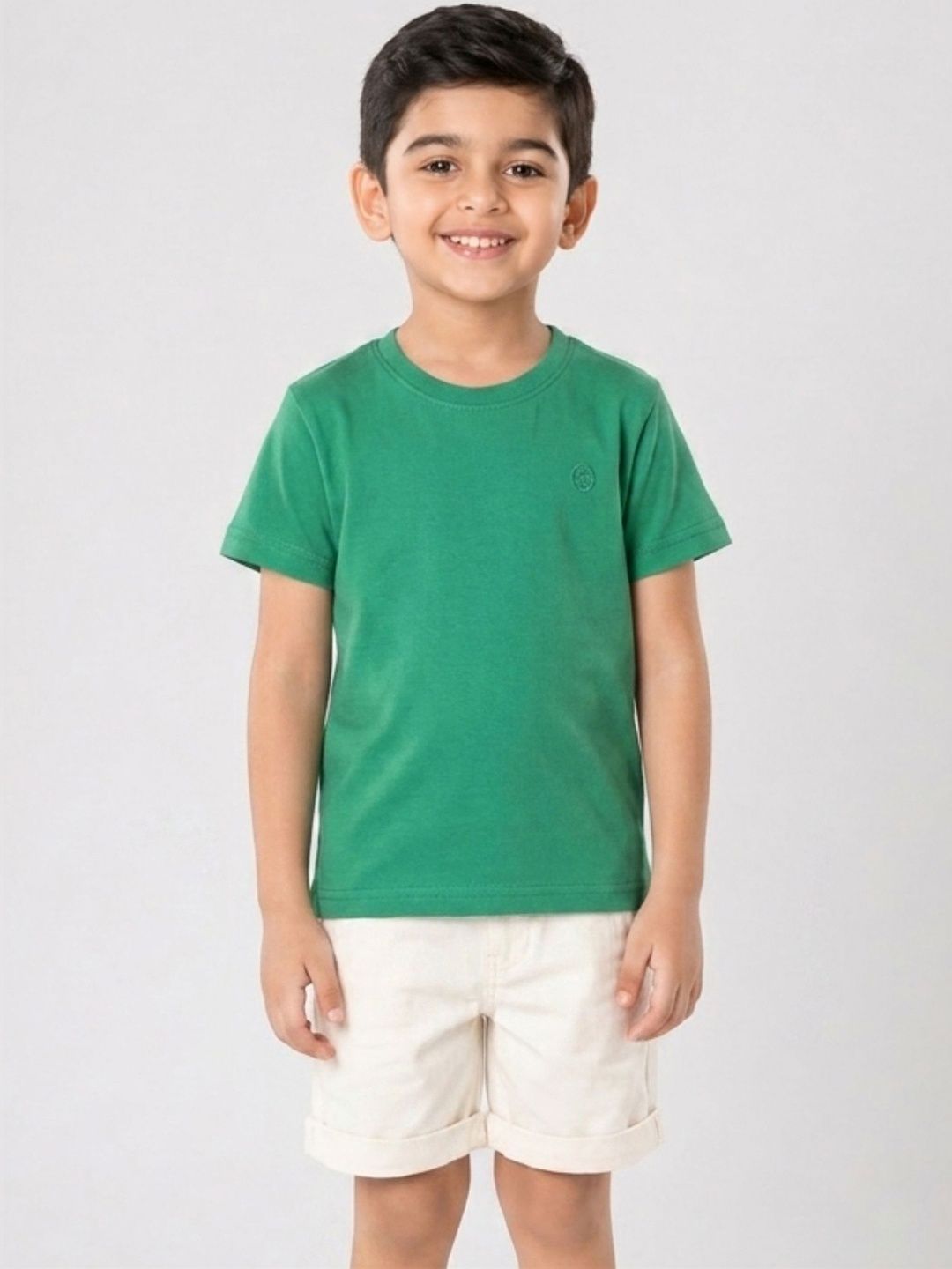 Campana Boys Solid Round Neck Cotton T-shirt