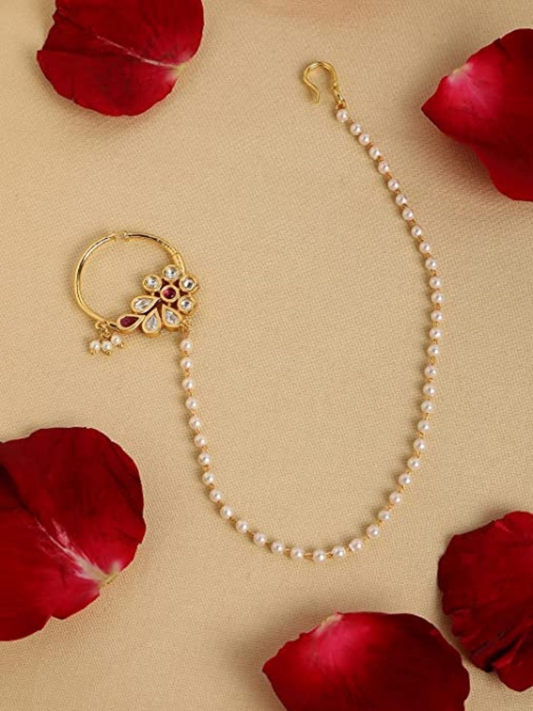 Jwella Gold-Plated Cubic Zirconia Nosepin