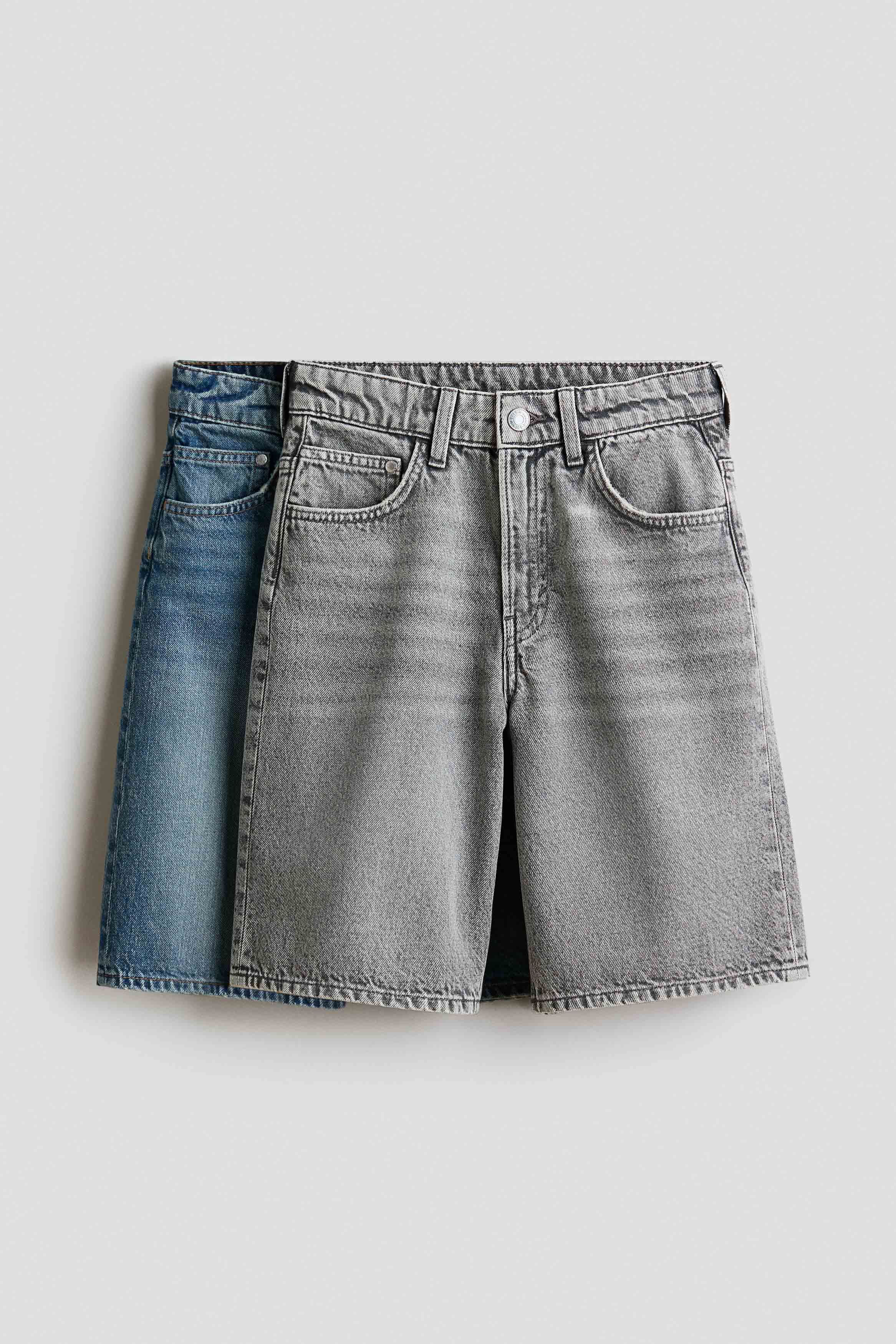 H&M 2-Pack Baggy Fit Denim Shorts