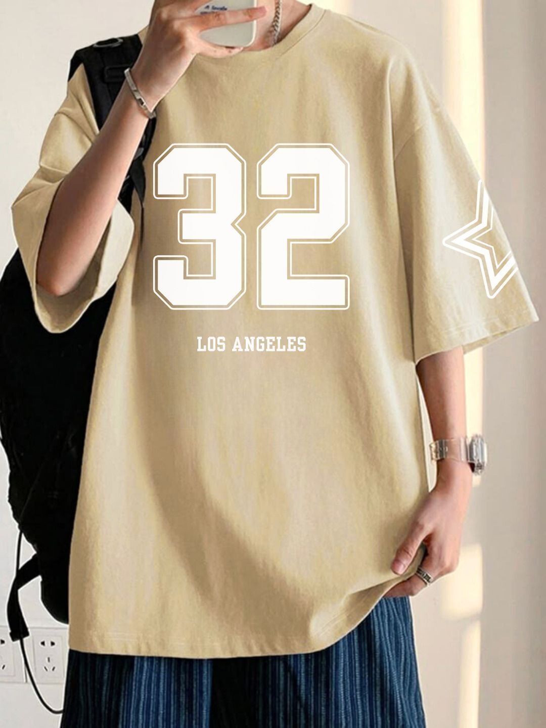LazyGreg Men Oversized Graphic Cotton T-shirt