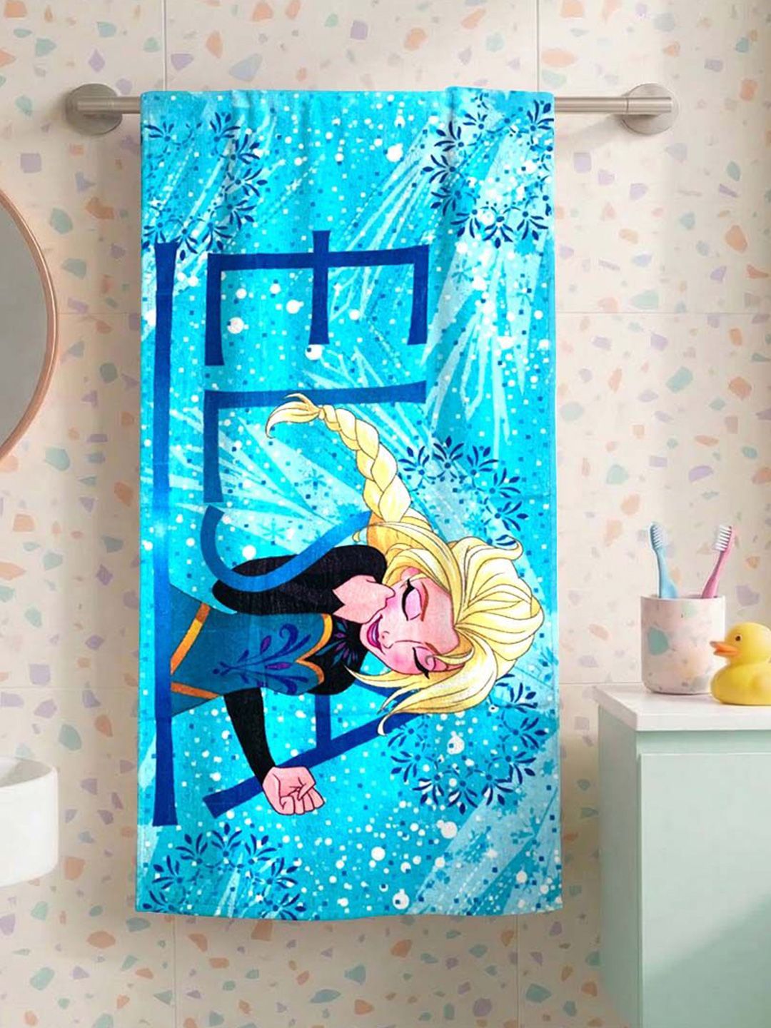Disney Frozen Cotton 350GSM Super Absorbent Kids Regular Bath Towel-24x47In