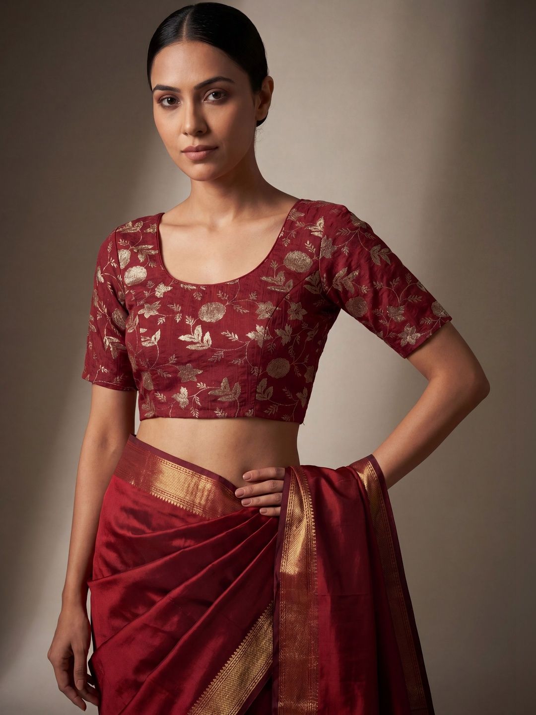 Rasvidha Embroidered Zari Saree Blouse