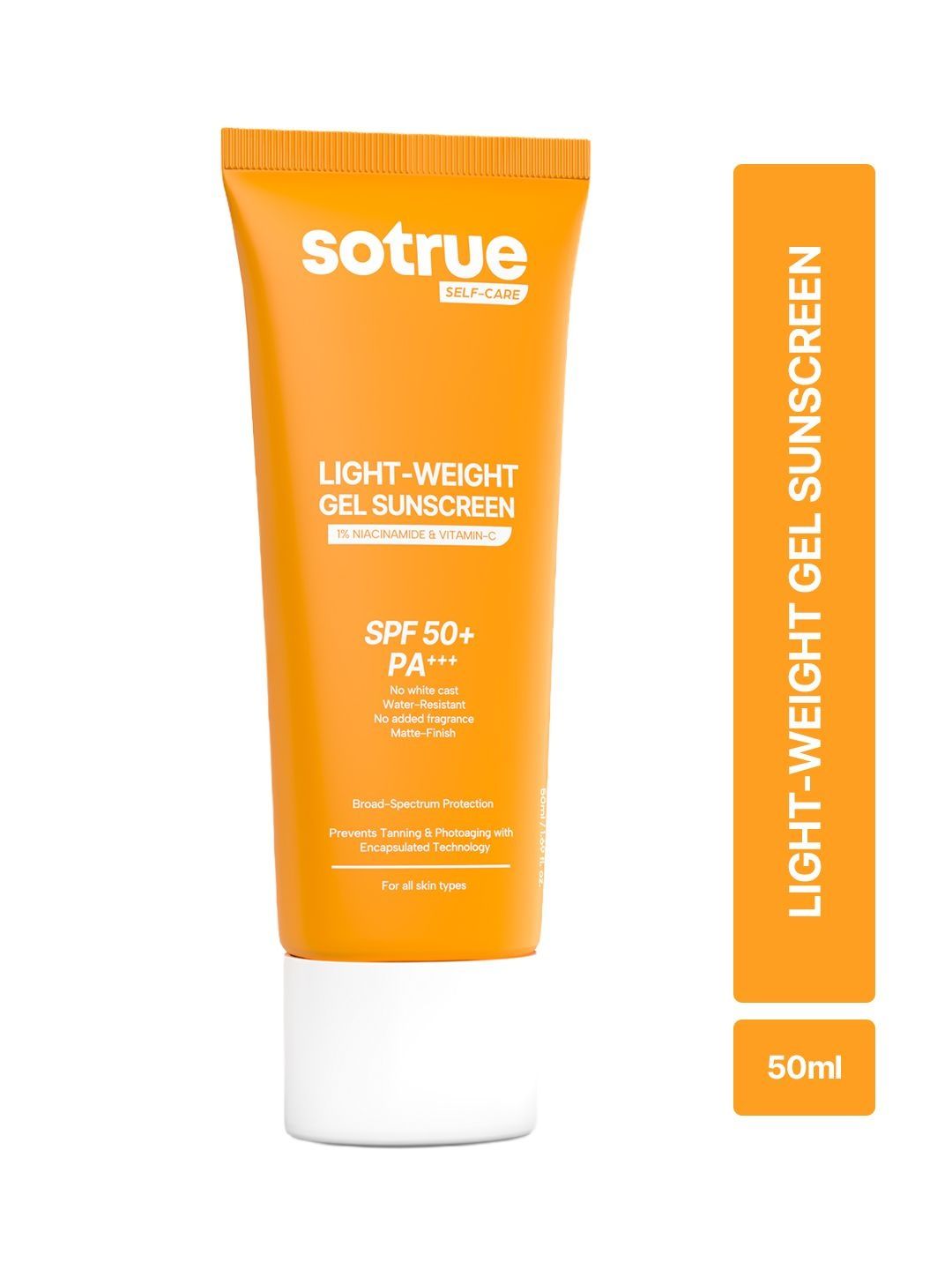 SOTRUE Lightweight Gel Sunscreen With SPF 50+ & 1% Niacinamide & Vitamin C - 50 ml