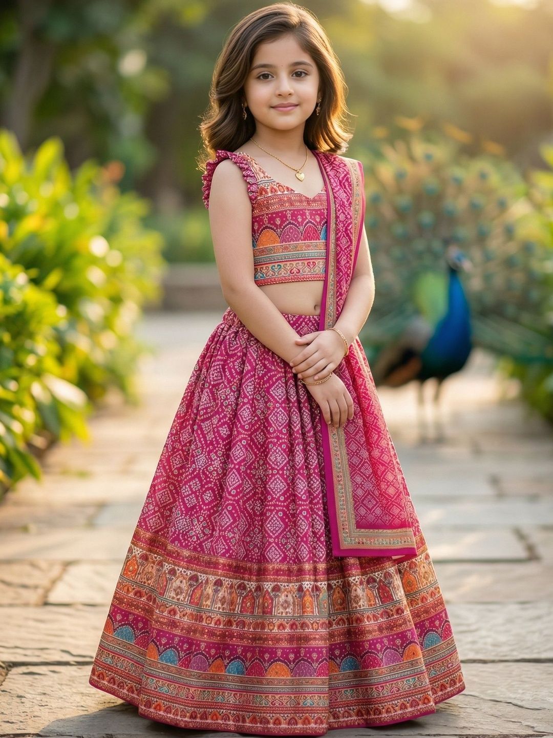 Girls Printed Ready to Wear Lehenga & Blouse With Dupatta 2