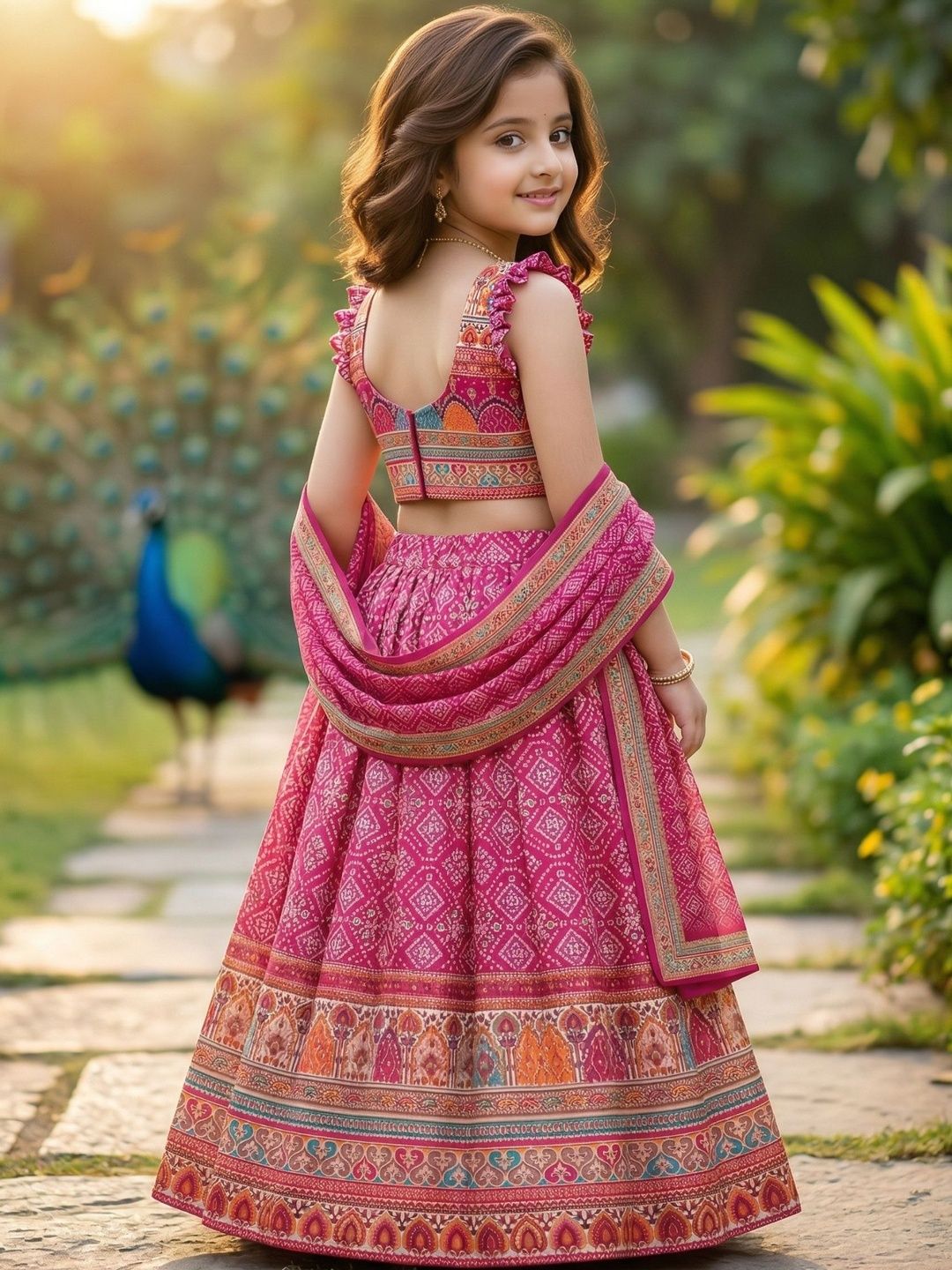 Girls Printed Ready to Wear Lehenga & Blouse With Dupatta 3