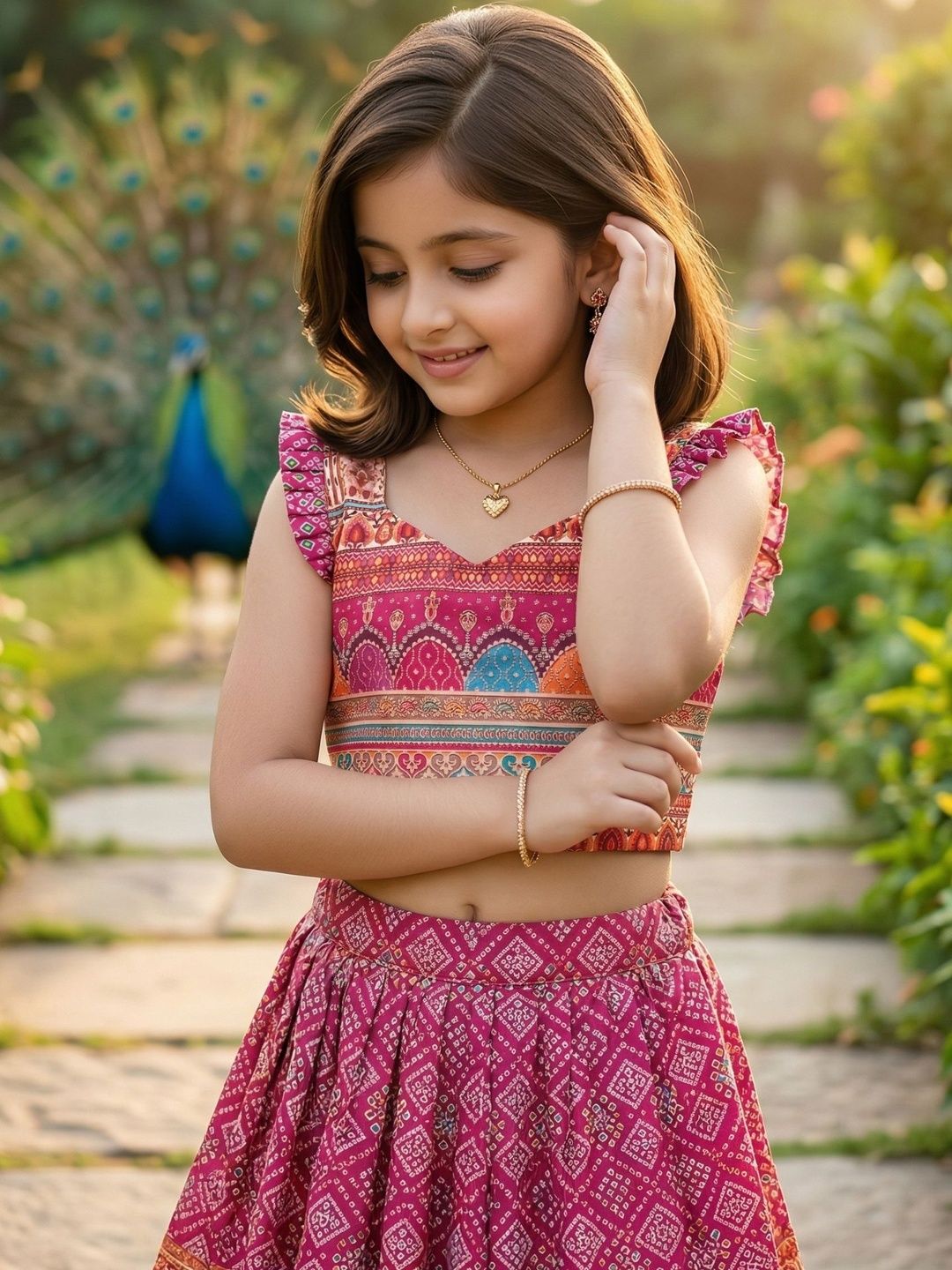 Girls Printed Ready to Wear Lehenga & Blouse With Dupatta 6