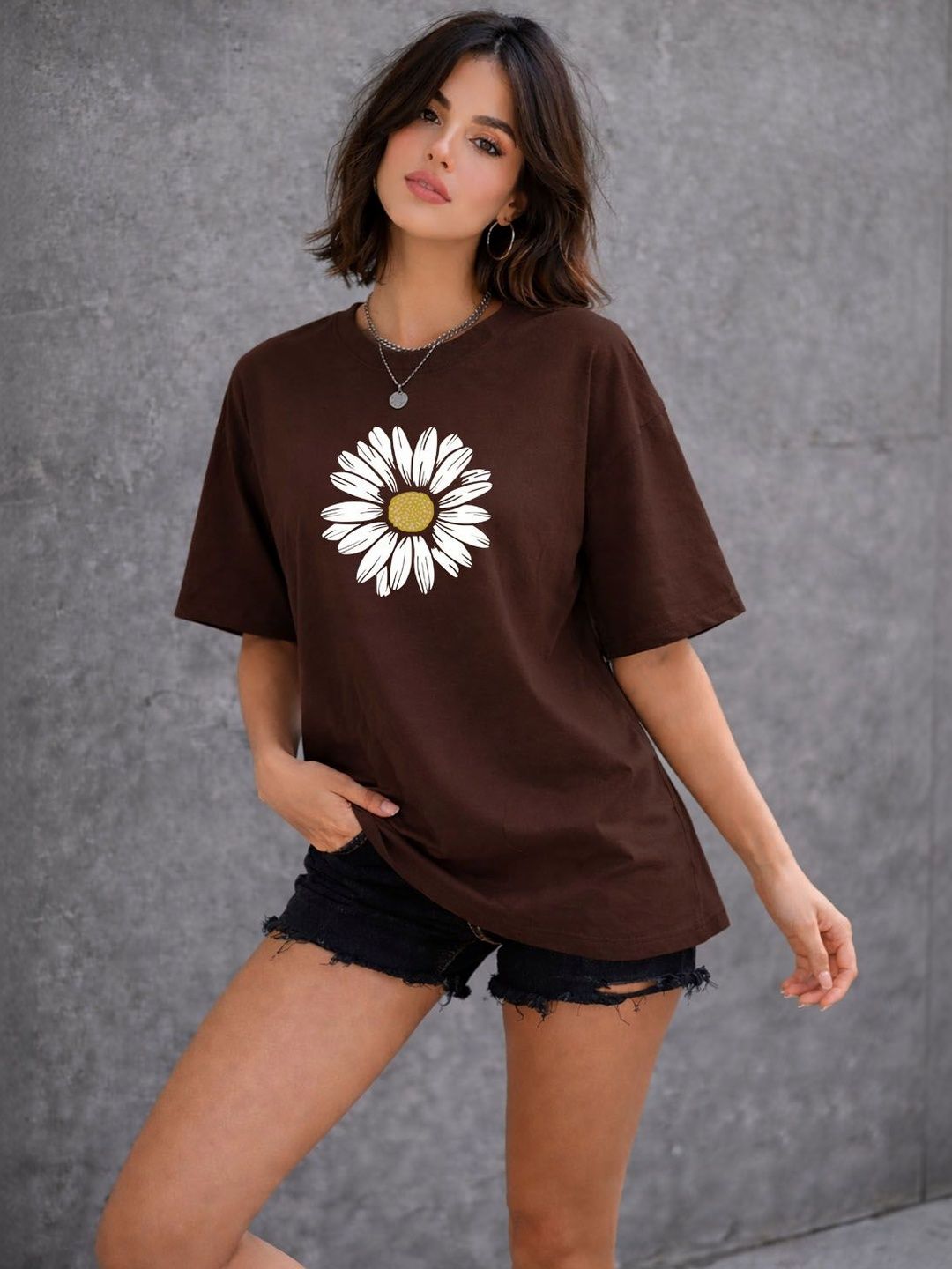 Moda Rapido Print Cotton Blend Boxy Top
