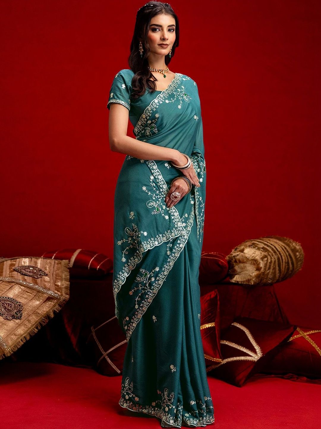 Sangria Embroidered Sarees Blouse Piece