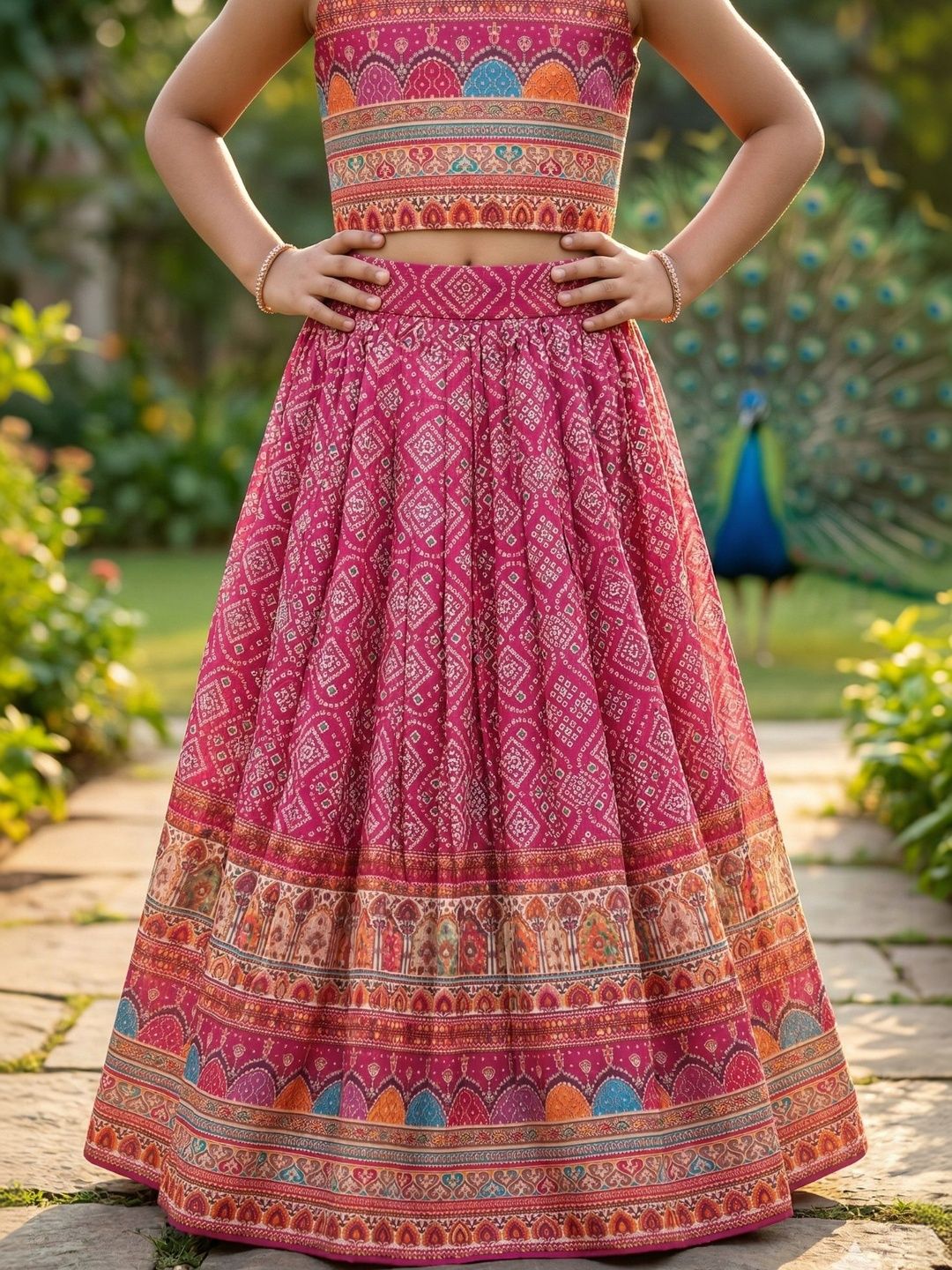 Girls Printed Ready to Wear Lehenga & Blouse With Dupatta 7