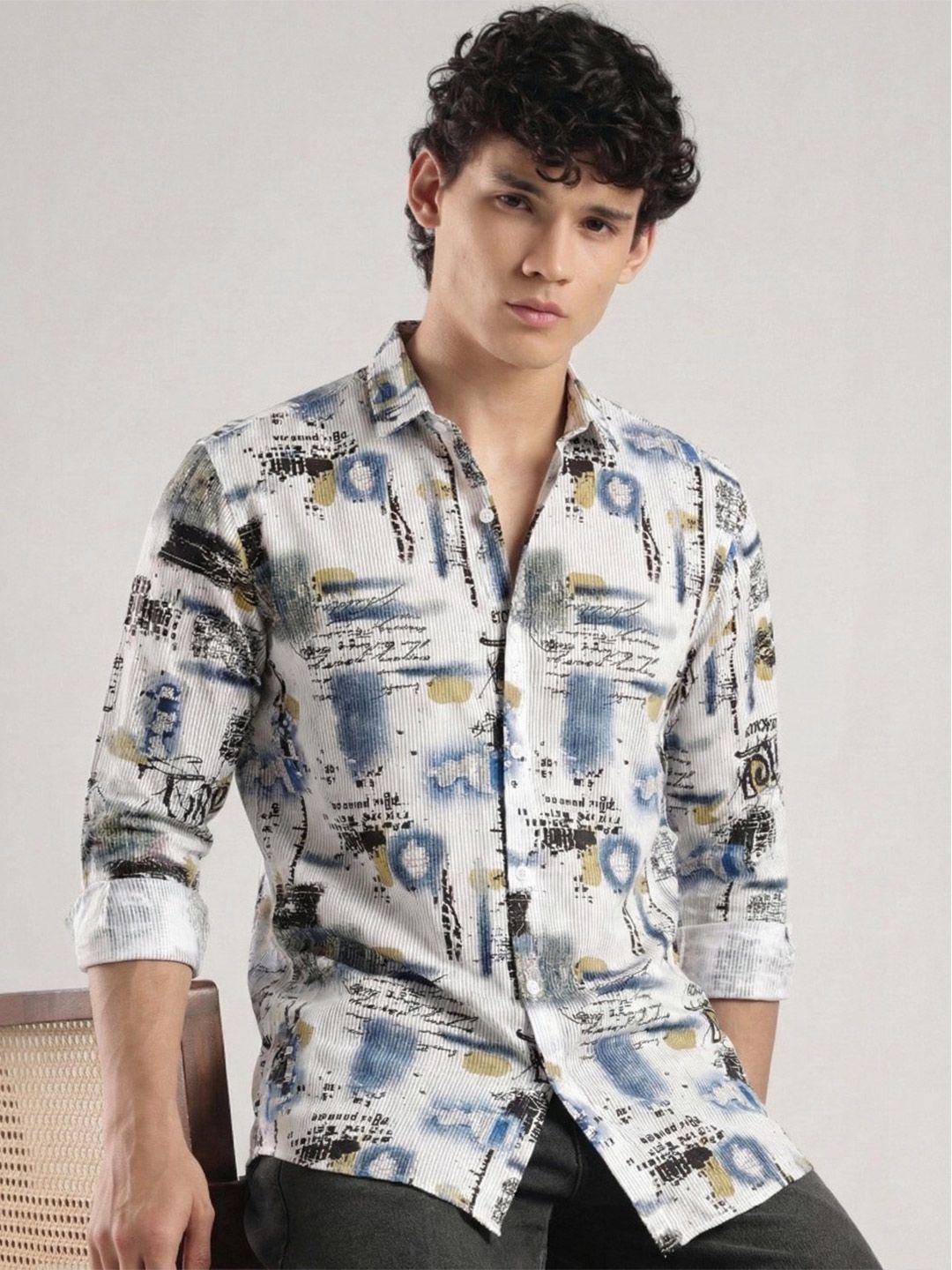 Moda Rapido Slim Fit Printed Shirts