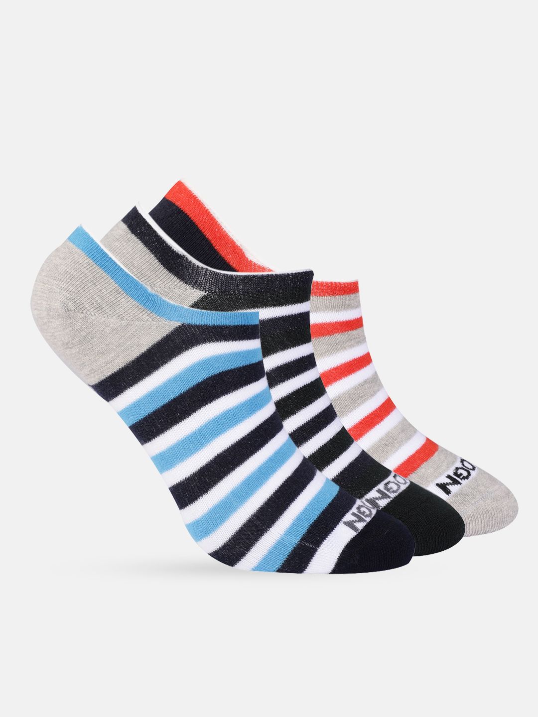 WROGN Men Pack Of 3 Striped Shoe-Liners