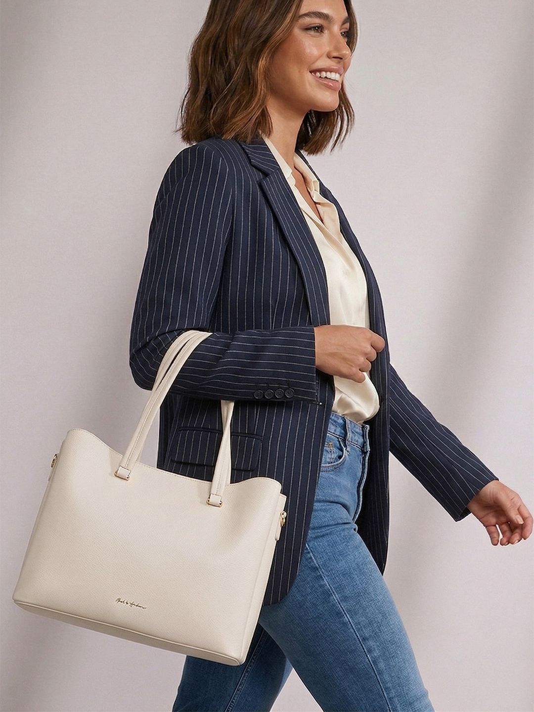 Buy Mast & Harbour Solid Webbing Strap Medium Structured Handheld Bag -  - Accessories for Women
