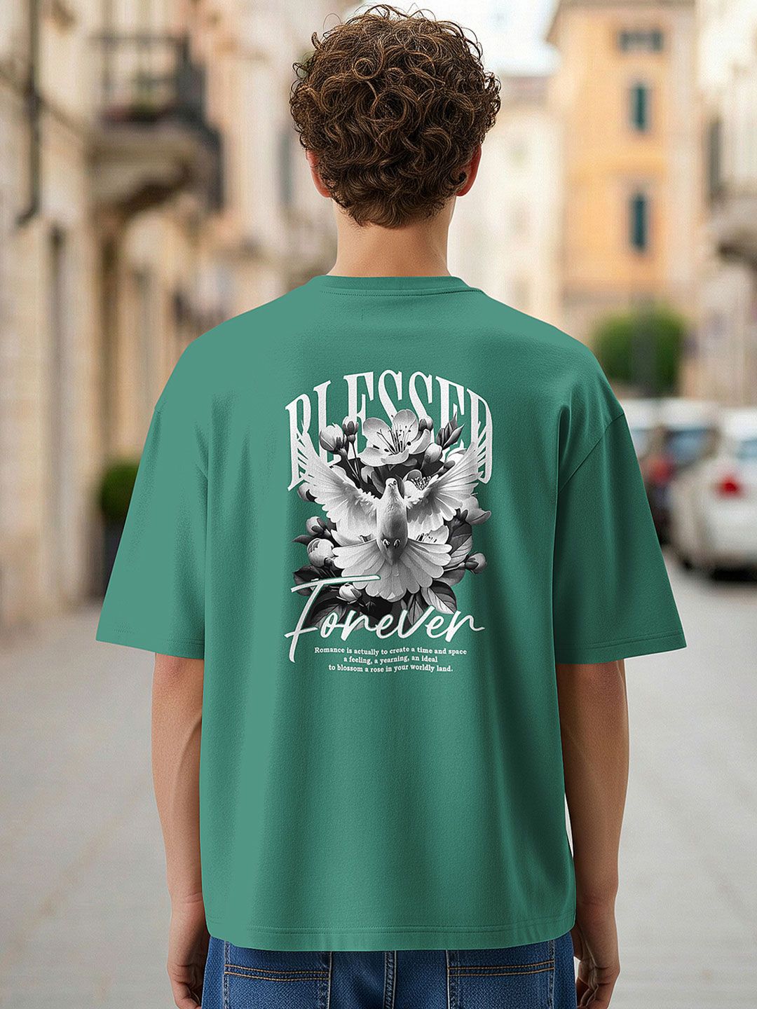 BULLMER Printed Drop-Shoulder Sleeves Oversized T-shirt