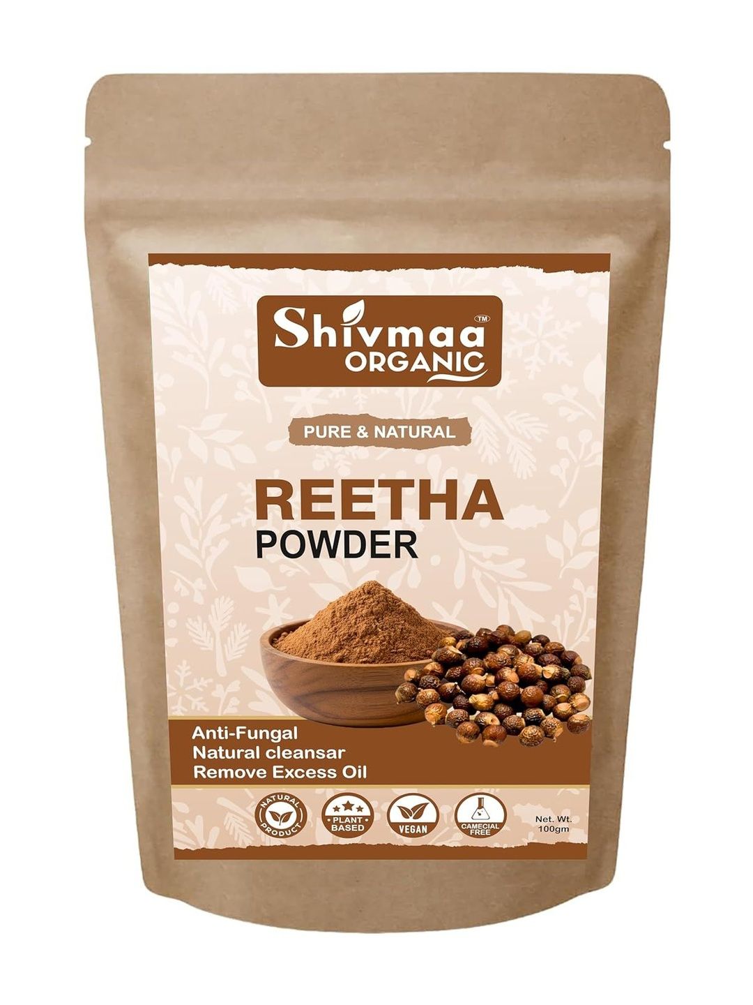 SHIVMAA ORGANIC Reetha Powder For Hair - 100 g