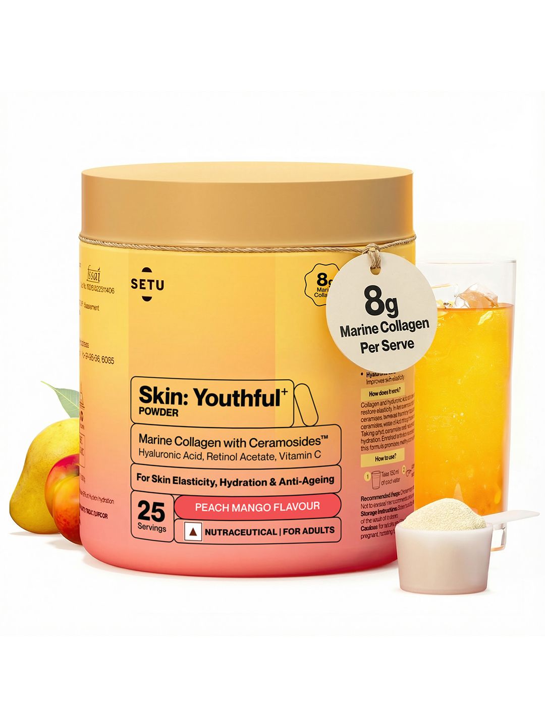 SETU Skin Youthful Upgraded 8g Marine Collagen- 250g (25 servings) `