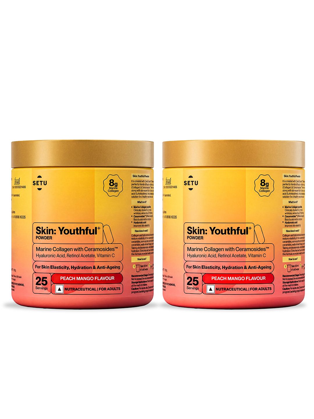 SETU Set of 2 Upgraded 8g Marine Collagen 250g Each (50 servings)