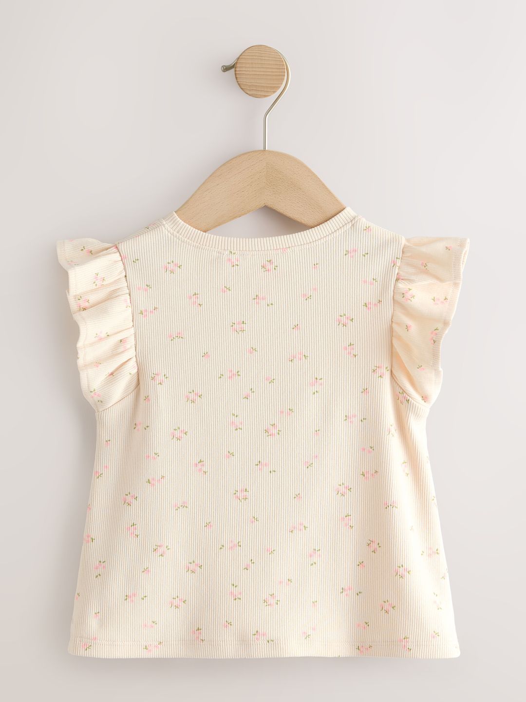 Girls Floral Print Flutter Sleeve Top 2