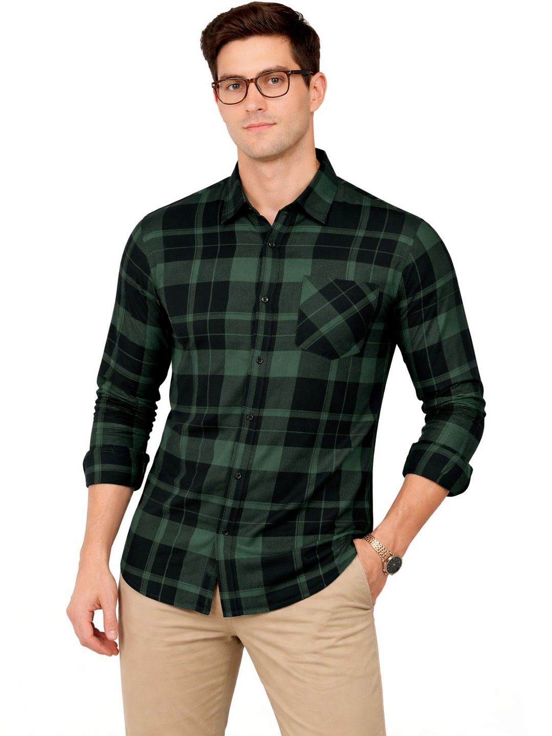 SONISHQ Men Original Slim Fit Checked Shirt
