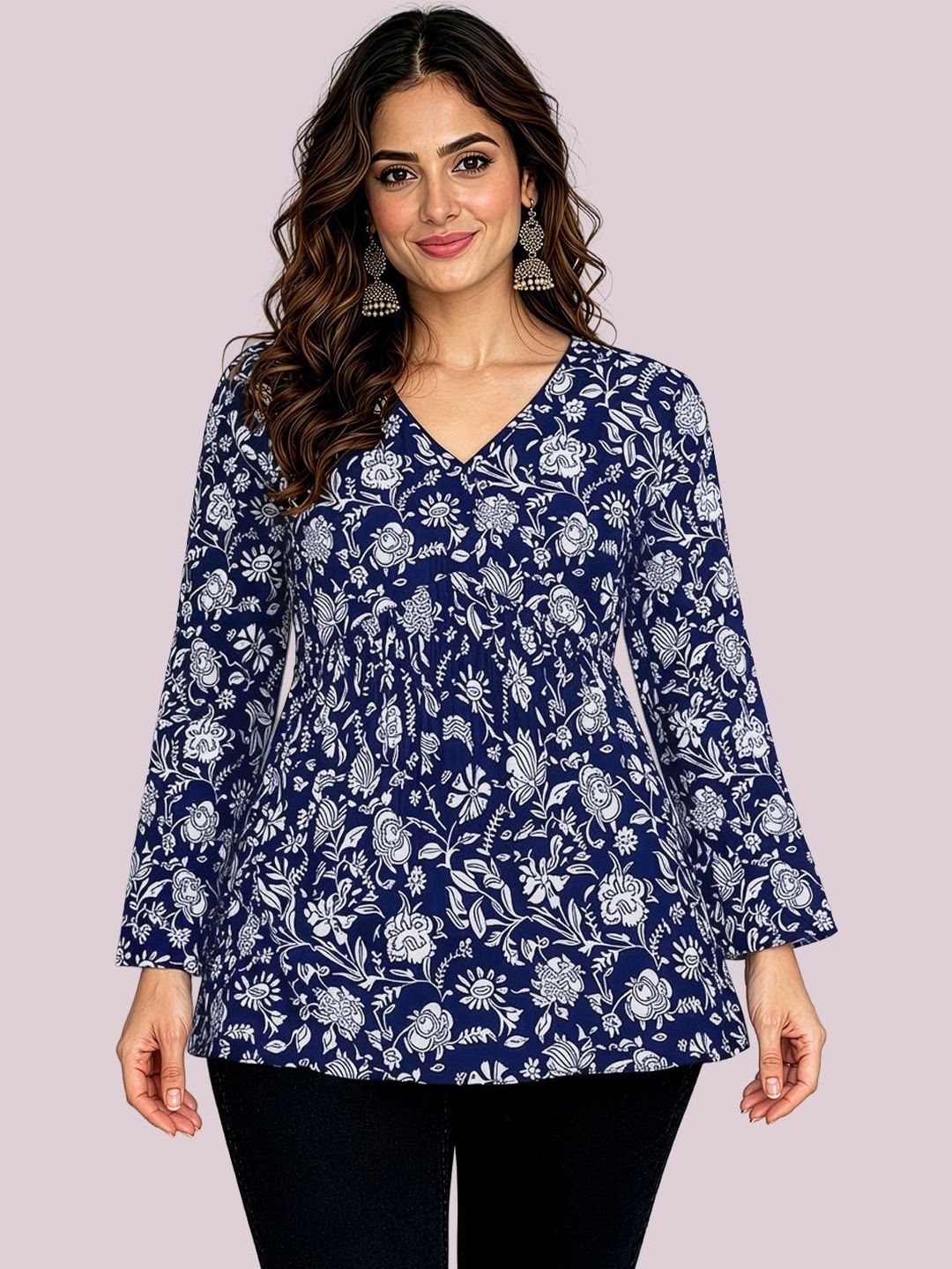 Navyankaa Floral Print Top