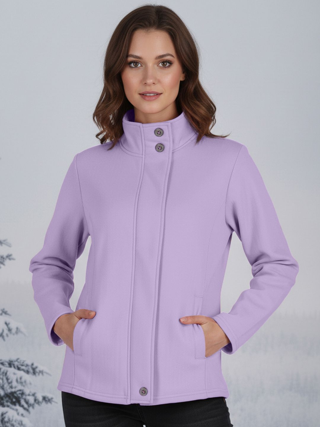 BRINNS Women Solid Fleece Sweatshirt