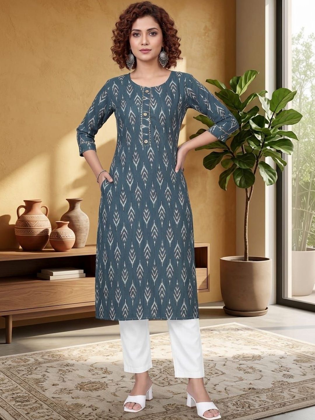 SEWDHAGA Women Geometric Printed Kurta