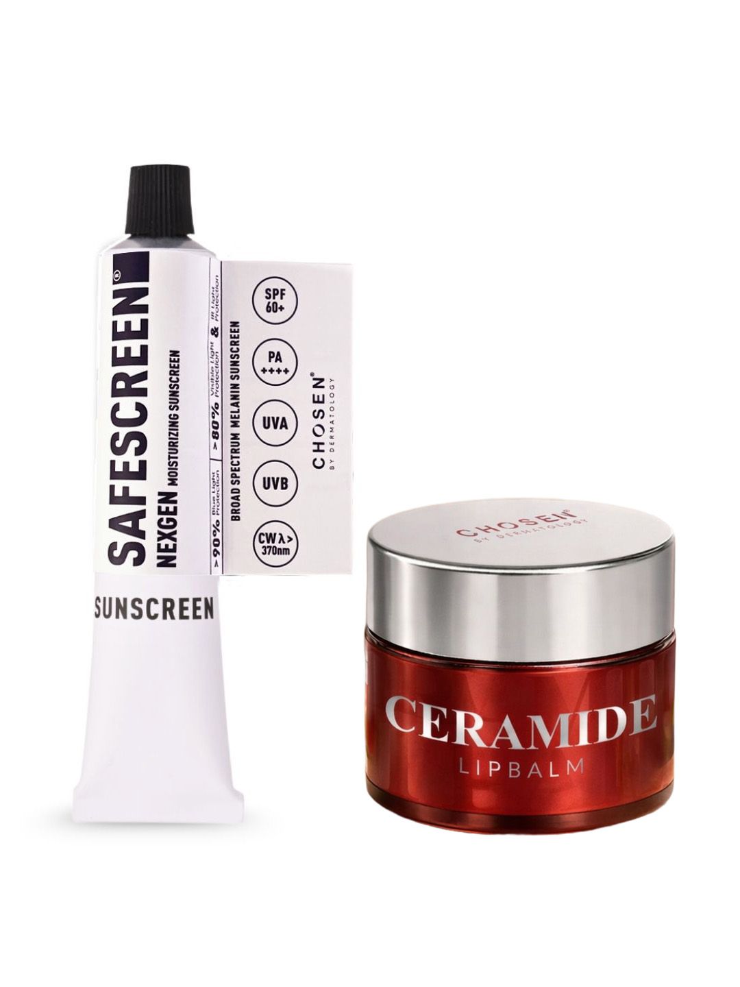 CHOSEN Set of SPF60+ Nexgen Sunscreen 40 ml & Ceramide Lip Balm 8 g