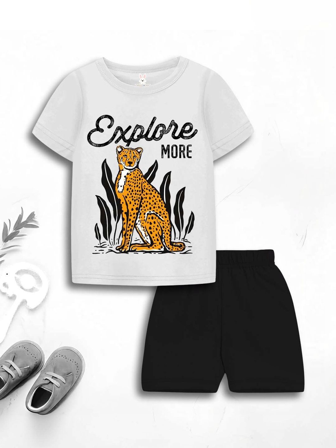 KIDSCRAFT Boys Printed T-shirt with Shorts
