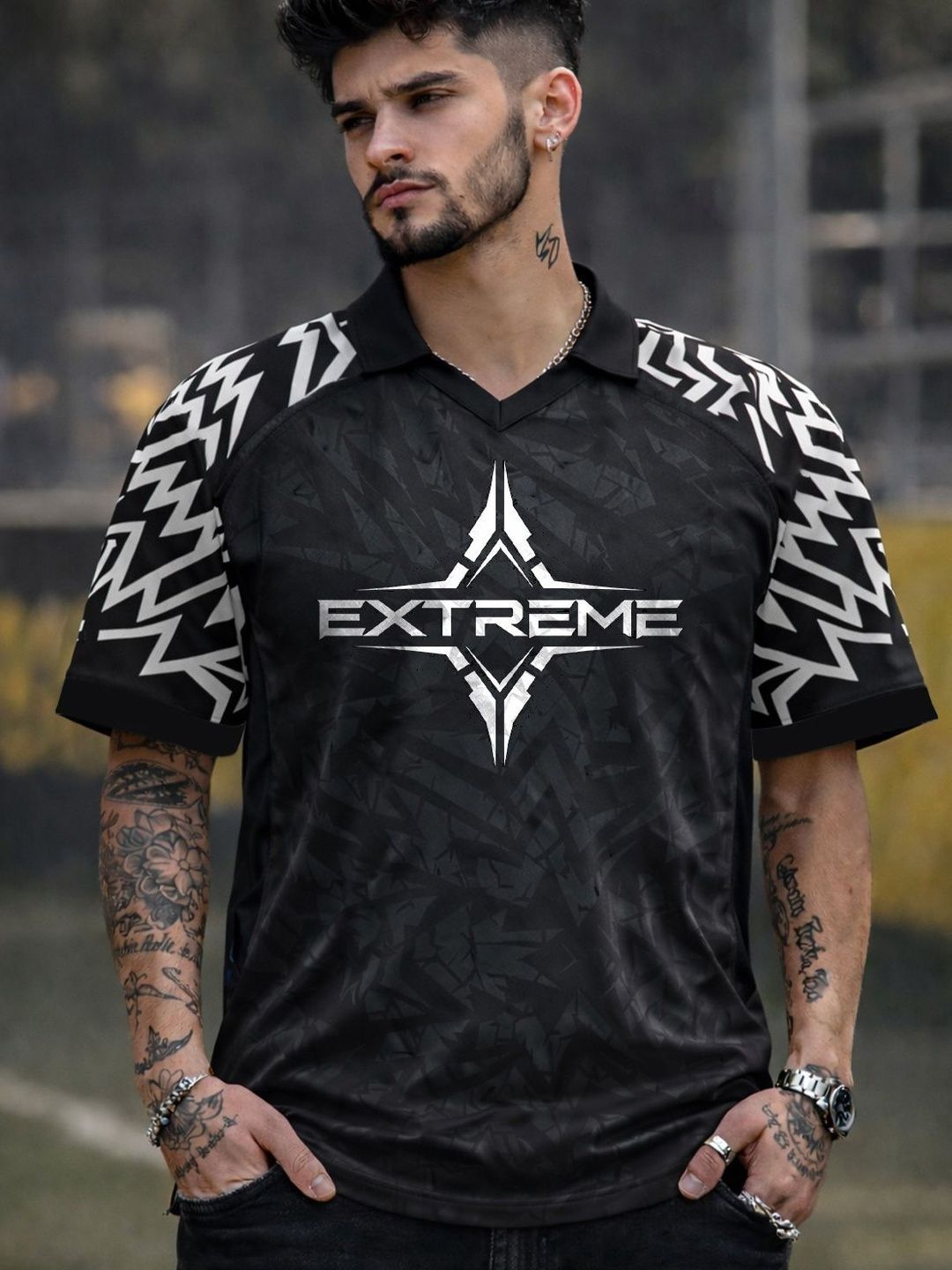 Force Men Printed Polo Collar T-shirt