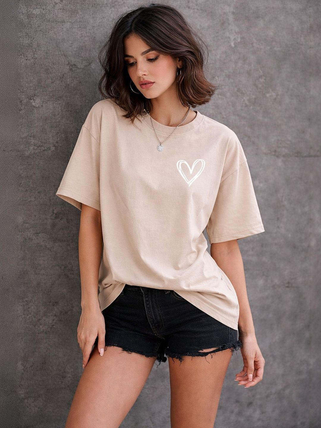 Moda Rapido Women Printed Drop-Shoulder Sleeves T-shirt