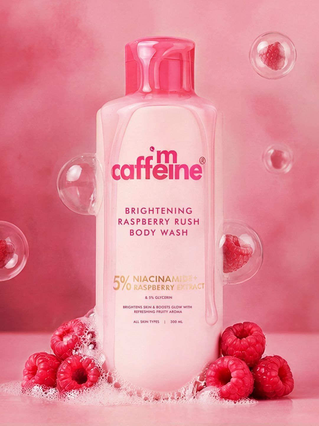 Buy MCaffeine Brightening 5% Niacinamide & Raspberry Body Wash 300ml -  - Personal Care for Unisex