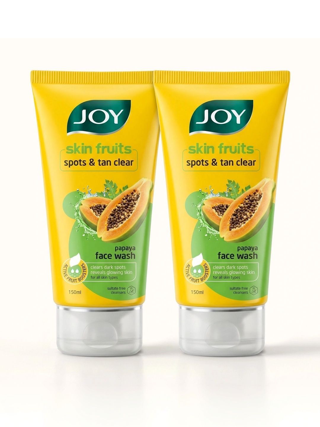 JOY Set Of 2 Papaya Spots & Tan Clear Face Wash - 150 ml Each
