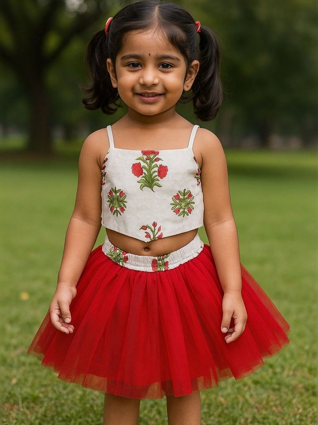 IRSIA Girls Printed Top with Skirt