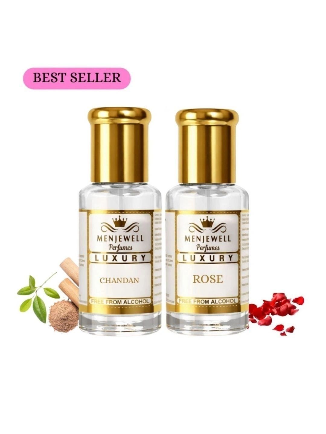 Menjewell Set of 2 Chandan-E-Khaas & Rose Fresh Attar