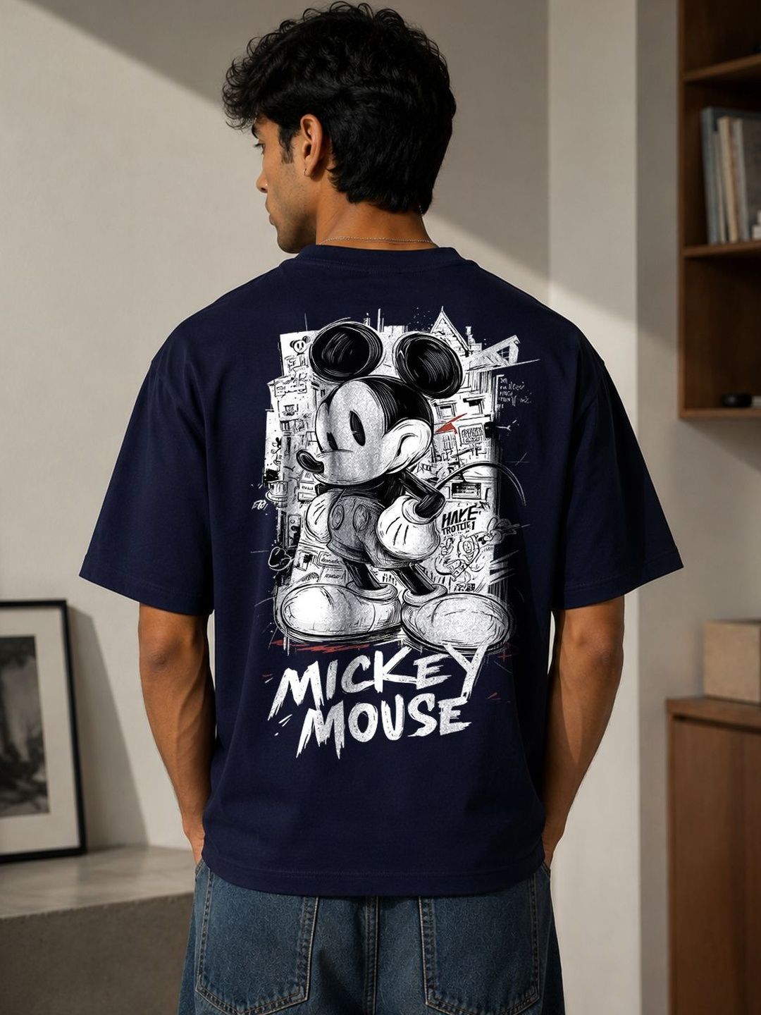 BEOVER Men Mickey Mouse Printed T-shirt