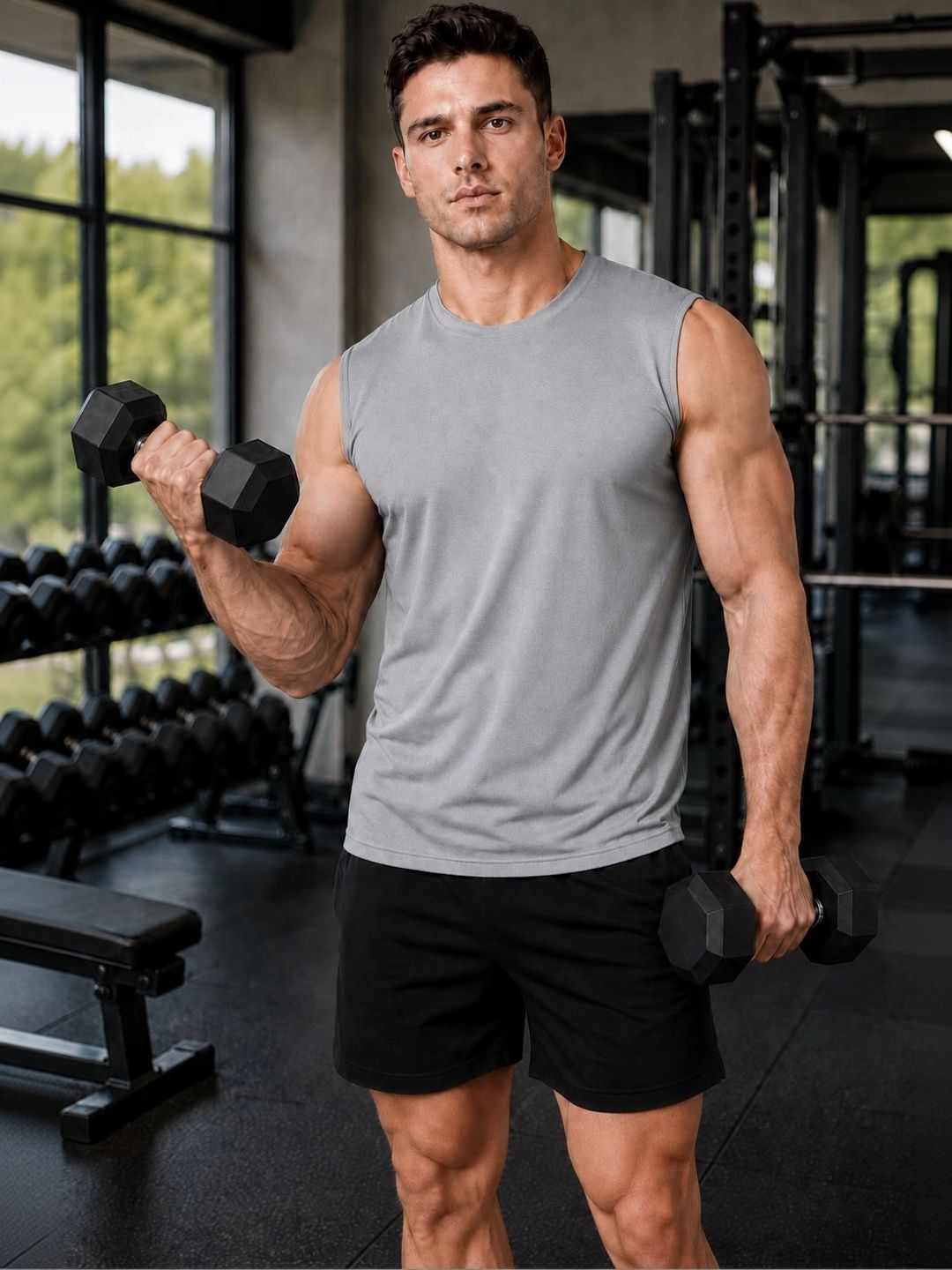 Raxedo Men Relaxed Fit Sleeveless Nylon For No Sweat Workout Vest