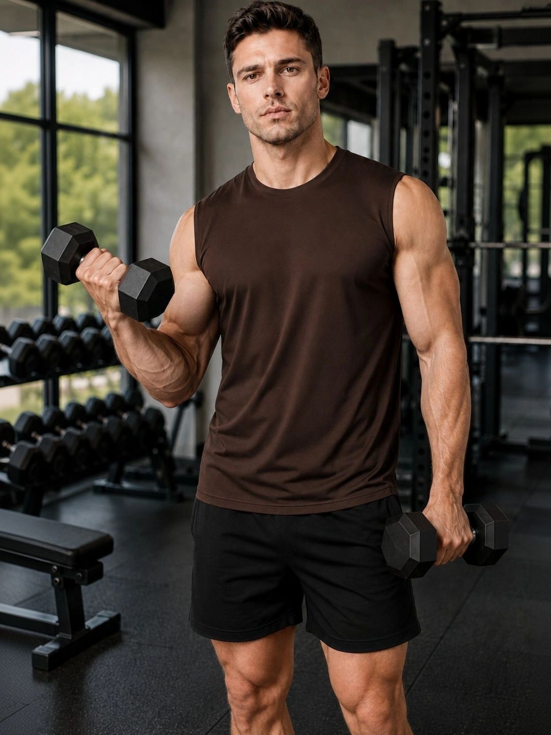 Raxedo Men Relaxed Fit Sleeveless Nylon For No Sweat Workout Vest