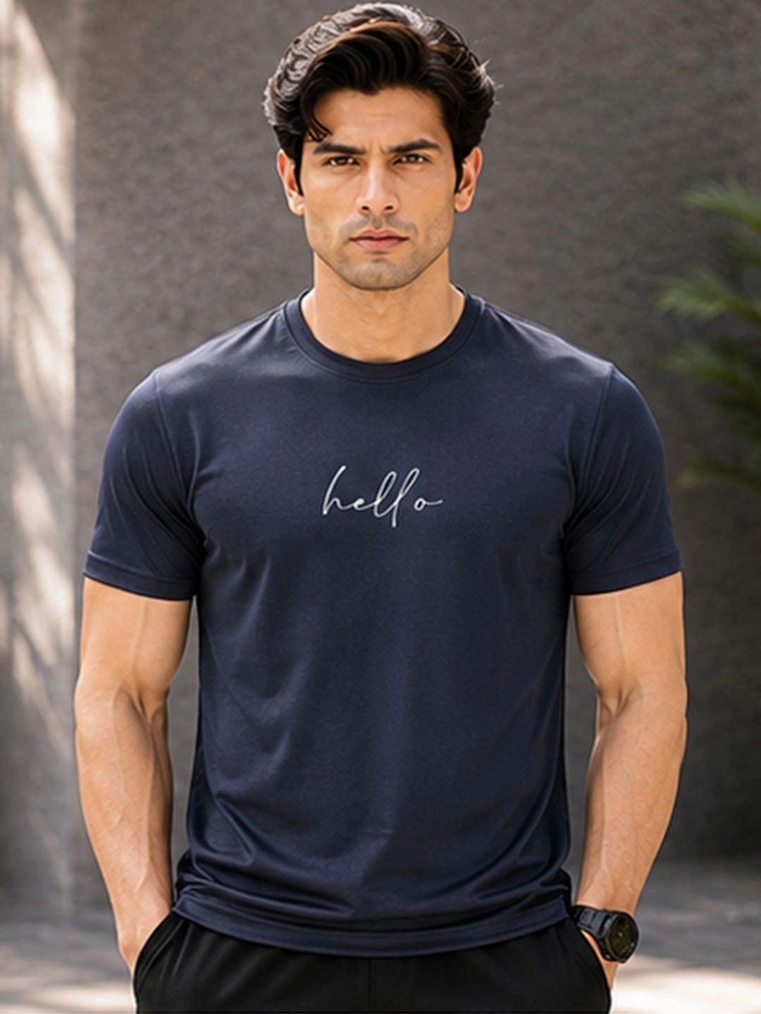 Dpassion Men Quick Dry Gym Printed T-Shirt