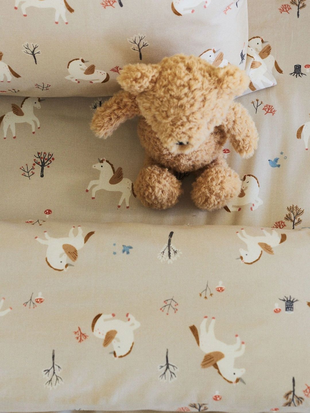 Buy H&M Beige Patterned Cotton Fitted Sheet -  - Home for Boys