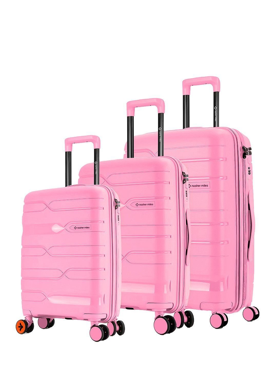 Buy Nasher Miles Paris Pink Combo Set Of 3 Hard Luggage S/M/L Trolley Bag Suitcase  45 76 111L -  - Accessories for Unisex