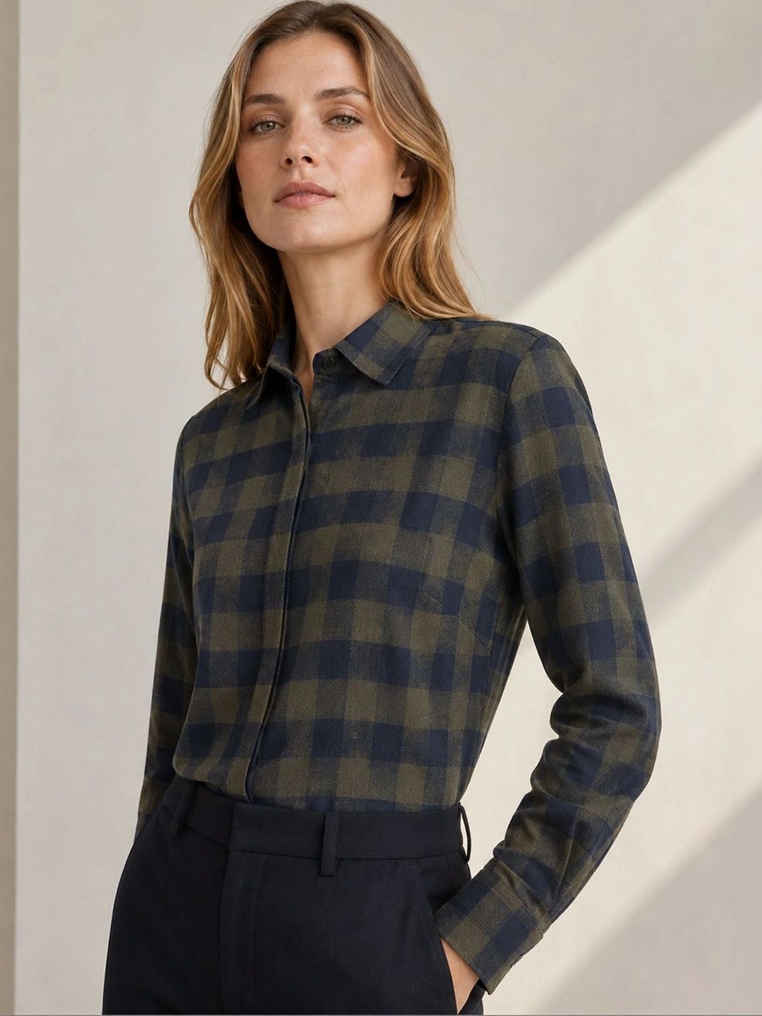 Hancock Women Buffalo Checked Formal Shirt