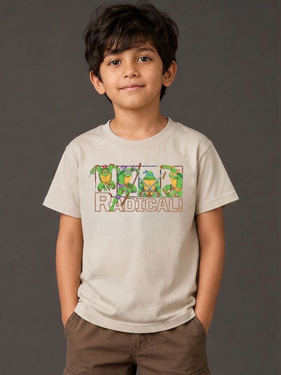 Button Bear boys Cotton Ninja Turtles Printed Regular Fit Short Sleeve T-Shirt