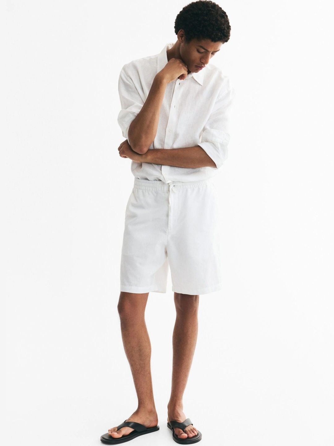 H&M Regular Fit Linen-Blend Shorts