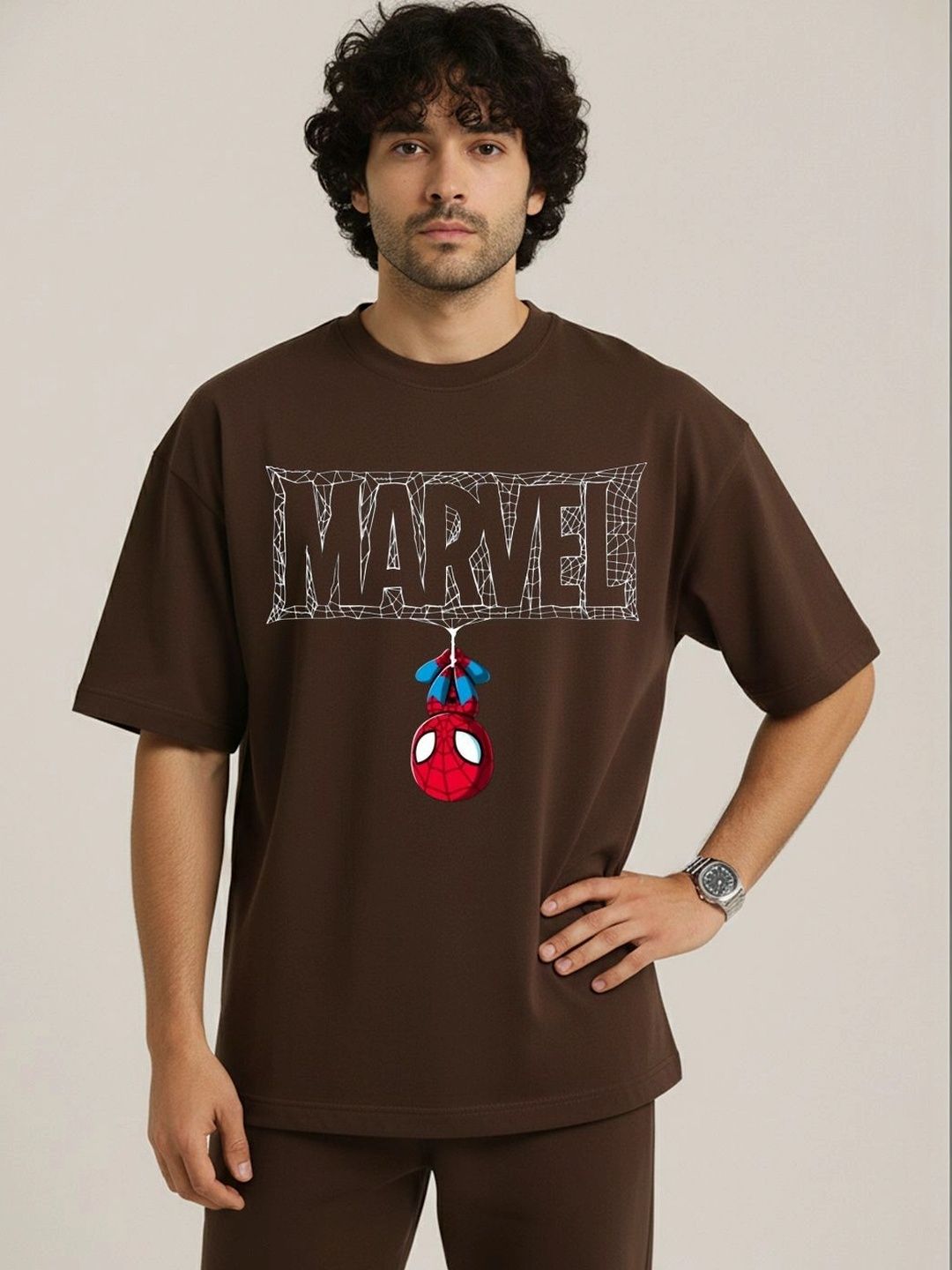 Moda Rapido X Organic Chics Men Printed Drop-Shoulder Sleeves Anti Odour T-shirt